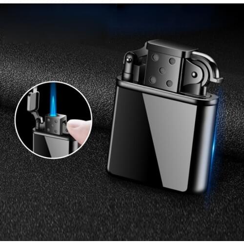 Retro Turbo Jet Compact Butane Torch Metal Cigarette Lighters 1300 C Windproof Petrol Blue Flame Old Gas Lighter