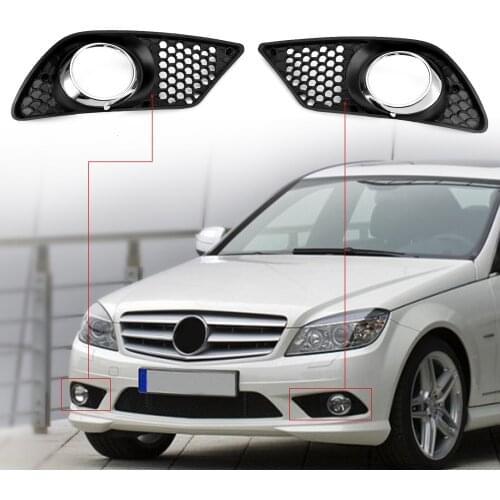Artudatech Pair Front Bumper Fog Light Grill Set Fit For Mercedes Benz C-Class W204 2008-2010 A2048850353 A2048850253 Car Parts
