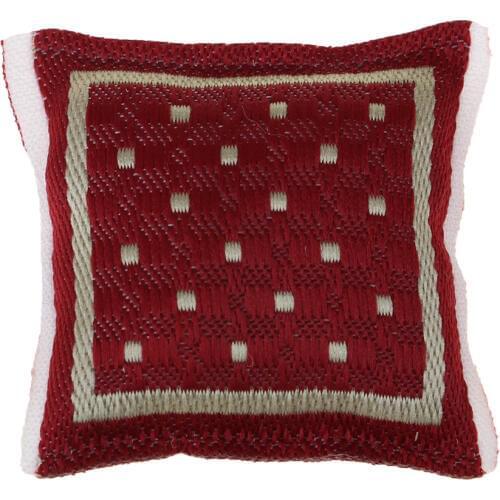 1/12 Scale Red Woven Pillow Cushion for Dolls House Sofa Couch Chair Bed Accessories