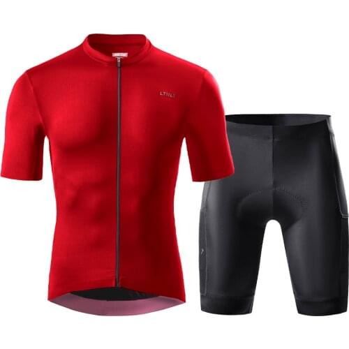 LTIILT Summer Cycling Jersey Set Men Team Clothing MTB Bicycle Short Sleeve Clothing Set Breathable Quick Dry Race Uniform