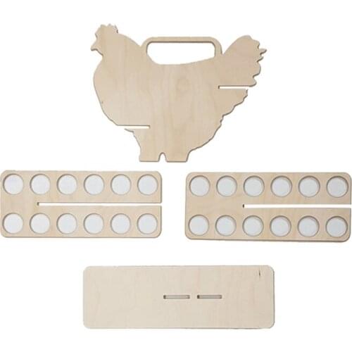 HOT-Egg Storage Cartons Wooden Egg Tray Holder Organizer Box Container Egg Portable Kitchen Egg Holder Countertop