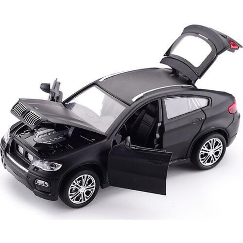 Hot Alloy Diecast Model Car 1:32 BMW SUV X6 Flashing Sound Child Metal Car Toys Pull Back Wheels Kids Birthday Christmas Gifts