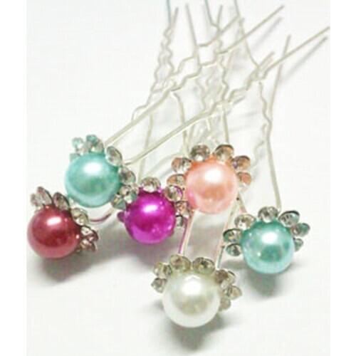 Fashion Crystal Imitation Pearl Wedding Hair Pins Bridal Flower Hairpins Bridesmaid Hair Clips Hair Accessories Women Barrettes