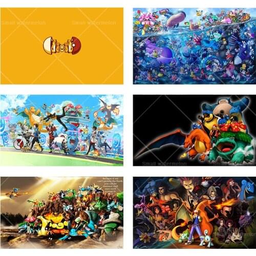 Cartoon Anime Canvas Painting Pokemon Poster Mural Kindergarten Wall Decor Kids Bedroom Home Decoration