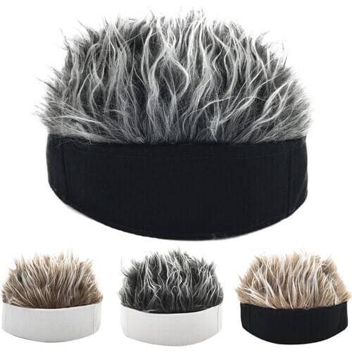 Men Retro Short Wig Headband Hip Hop Hooligan Cap Beanie Cosplay Fake Hair Hat
