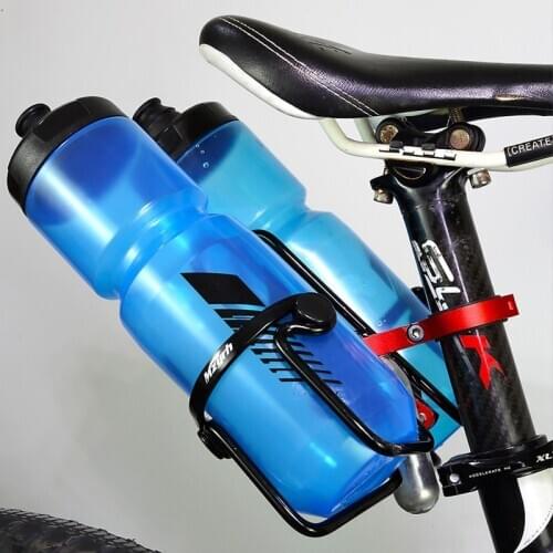 MZYRH Bicycle Double Water Bottle Cage Holder Mount Adapter Adjustable Compatible Bike Seat Post Back Water Bottle Holder Cage R
