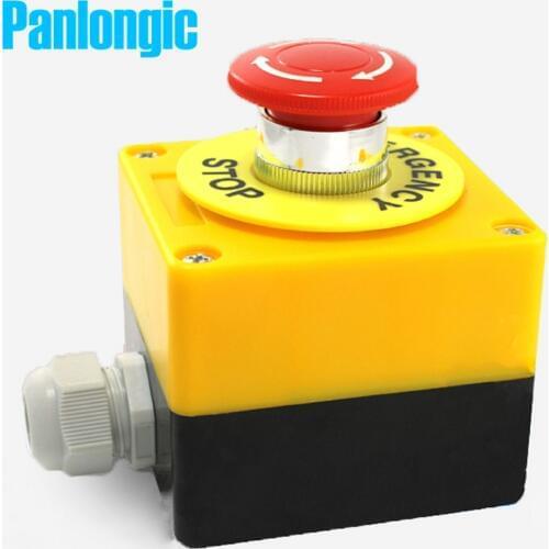 Equipment Elevator Lift Emergency Stop Switch Push Button Switch Mushroom Switches NO/NC Auto Lock Waterproof Dustproof