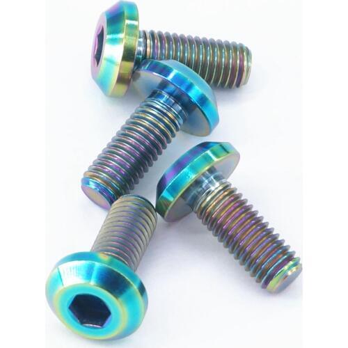 LOT 4 M8x20mm Pitch 1.25mm Rainbow Grade 5 Titanium Motorcycle Brake Disc Mount Hex Socket Screw Bolts