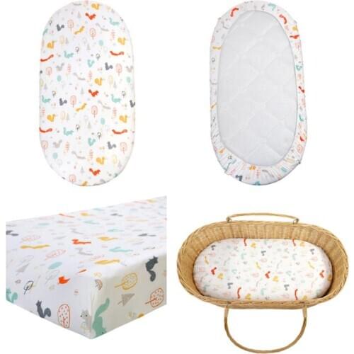 Baby Diaper Changing Pad Cartoon Printed Cradle Cover Newborn Mattress Crib Sheet Bedding
