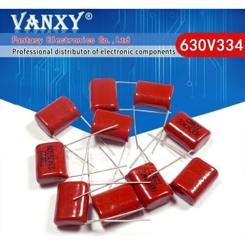 10PCS 630V334J 0.33UF Pitch 15MM 630V 334 330NF CBB Polypropylene film capacitor
