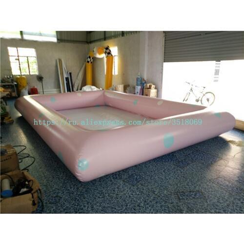 Sale of pink 4/6 m PVC inflatable swimming pool, outdoor commercial inflatable pool
