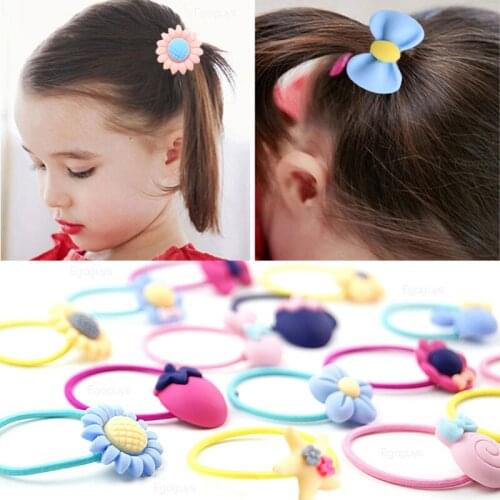 10 Pcs Baby Child Colorful Elastic Hair Band Girl Kid Rope Ring Scrunchy Headband Rubber Ponytail Holder Tie Child Accessories