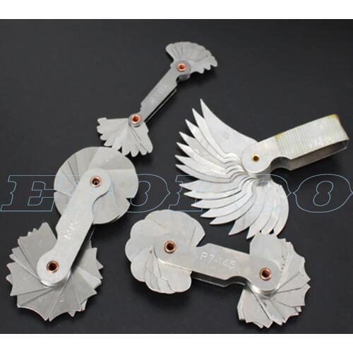 Radius template R gauge R1-6.5 7-14.5 15-25 26-80 radius gage plate fillet gaug External Internal Concave Convex Measuring tools