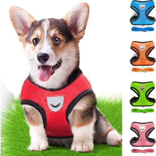 Breathable Mesh Cat Harness Leash Reflective Kitten Cats Harnesses Small Dog Puppy Harness for French Bulldog Chihuahua Pug