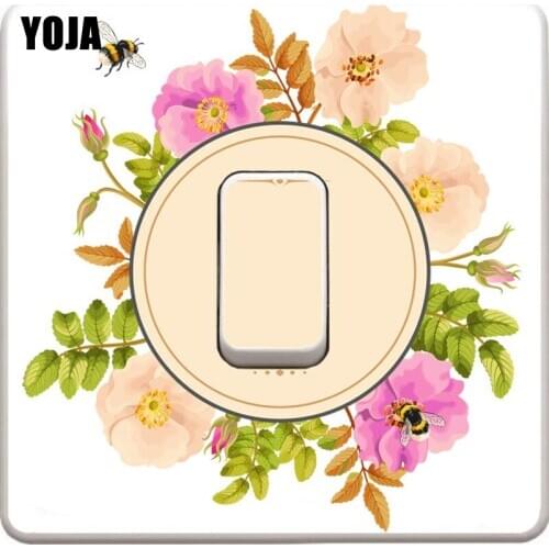 YOJA Living Room Decor Wall Sticker Switch Decal PVC Flower 12ss0095