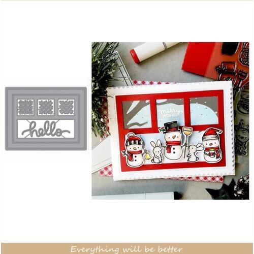 Hello Words Letter Sentence Heart Star Flower Square Metal Cutting Dies Make Cards Scrapbook Craft Stencils 2020 New Die Cut Hot