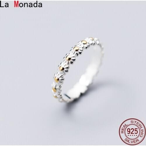 La Monada Little Flower Finger Women Ring 925 Sterling Silver Minimalist Rings For Women 925 Silver Fine In Jewerly Rings Woman
