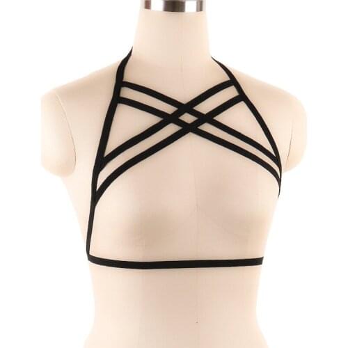 10pcs Black Fashion Women Bondage Harness Chest Straps Bra Body Cage Sexy Gothic Garter Belt Crop Top Waist Belt