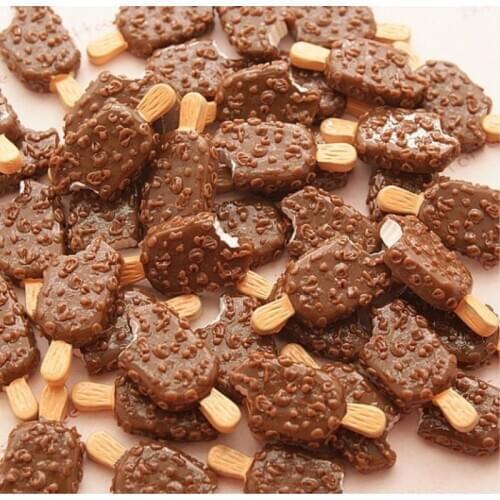 10pcs 20*10mm Cute Ice Cream Charms Chocolate Popsicle Pendants for Hair Accessories Necklace Earring Keychain Jewelry Making