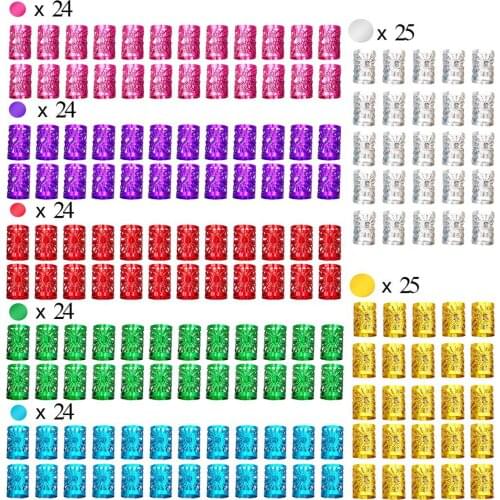 170Pcs/Set Dreadlocks Beads Adjustable Hair Braid Cuff Braid Bead Decoration