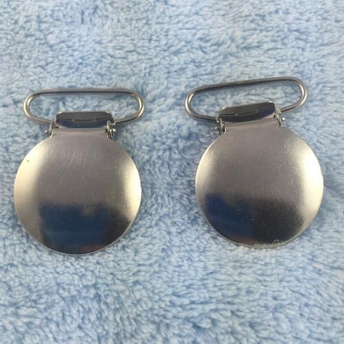 20Pcs Metal Round Suspender Paci Pacifier Holder Webbing Ribbon Mitten Clip Hook 2.5cm