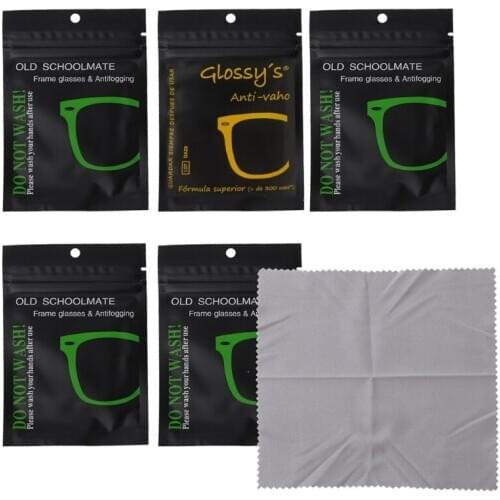 5Pcs Reusable Anti-Fog Wipes Glasses Pre-moistened Antifog Lens Cloth Defogger 634C
