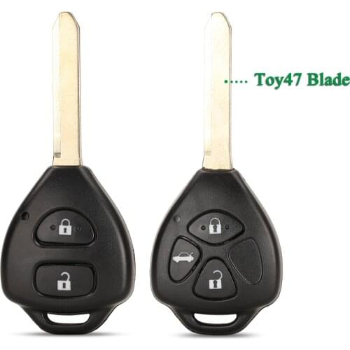 Bilchave 2/3 Buttons Remote Car Key Shell Case Cover Fob For Toyota Auris Corolla Verso Yaris Uncut TOY47 Blade Replacement