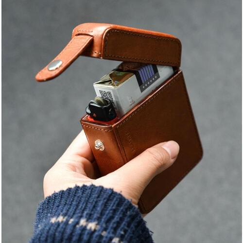 One Leather Cigarette Box Men Gift Cigarette Case Mens Gifts Cigarette Cover Smoke Lighter Can Be Set Tobacco Pouch