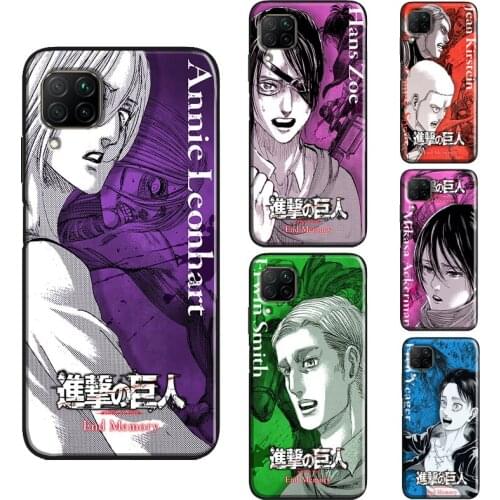Attack on Titan Anime Case For Huawei P30 Pro P20 P40 P Smart 2021 2019 Nova 5T Honor 10 Lite 8A 8X 9X 10i Cover
