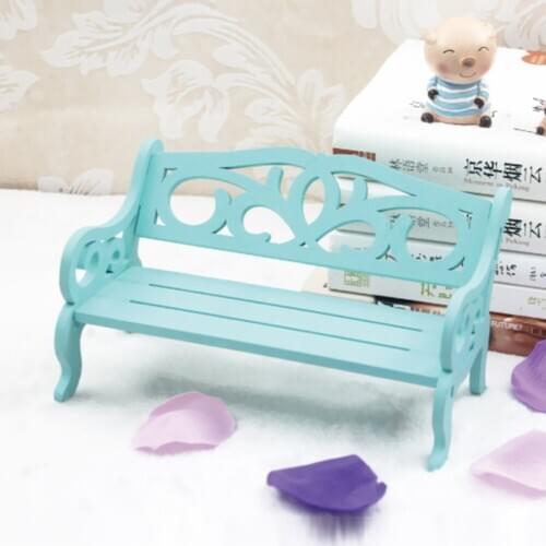 Wooden DIY Bench Chair Kids Play Simulation Toy Home Decoration Dollhouse Miniature Girls Playing House Toy Furniture