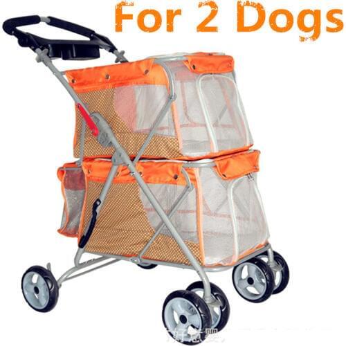 Export quality Pet Cat Stroller/Dog Strollers Oxford folding pet gear for 2 dogs black pink