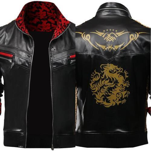 Final Fantasy VII Remake Cosplay Leslie Kyle Cosplay Costume Leather Jacket Coat Adult Halloween Carnival Costumes