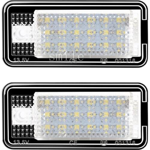 2Pcs 18 LED 6500K License Plate Number Light Lamp For Audi A3 S3 A4 S4 A6 C6 A8 S8 Q7
