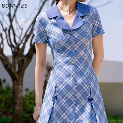 Sets Women Preppy Style Plaid V-Neck Simple Popular Teens Daily Summer Ladies Clothing Chic Vintage Harajuku Elegant All-match