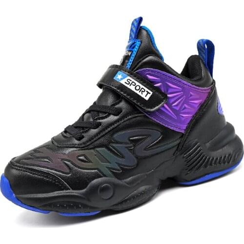 Boys Sneakers Children Shoes For Kids Sneakers Girls Casual Shoes Leather Running Footwear Hook&Loop Trainers tenis infantil