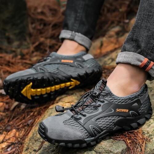 Big Size 50 Men Mountain Hiking Shoes Breathable Male Trekking Shoes Sneaker Outdoor Durable All Terrain Walking Shoes Anti Slip
