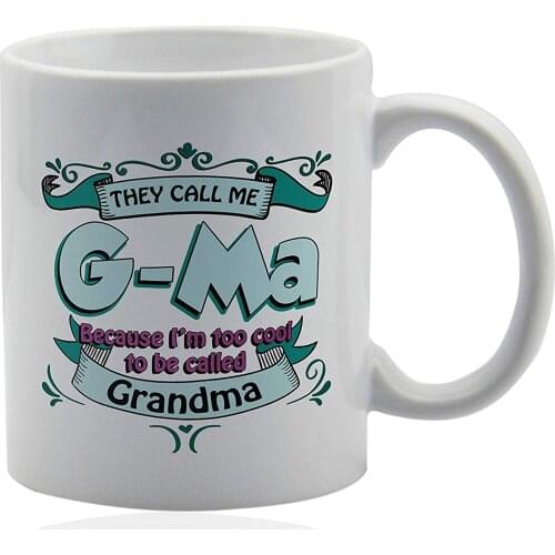 G-ma mug 11 oz. white ceramic cup. Gma coffee mug