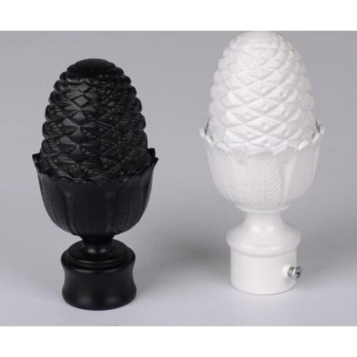 1Piece Metal Curtain Pole Finial, Window Drapery Rod Decorative End Head, Various Design