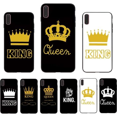 HOUSTMUST Queen and King Contracted design soft TPU phone case for iphone 7 8 6s 6 plus 11 rpo xs max xr x 5s se 10 cover shell