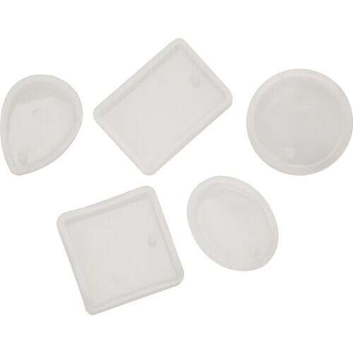 Set of 5PCS Multifunctional Silicone Molds For Pendant Jewelry Necklace Earrings Making DIY Tools Accessory White