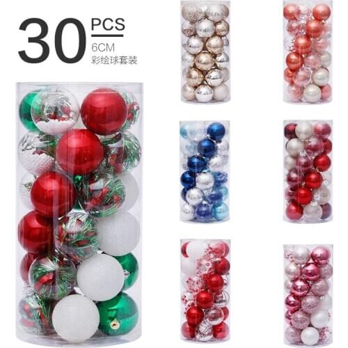 Christmas Ball Set, Christmas Decorations 6cm/30pcs Transparent Ball, Christmas Ball Set, Christmas Tree Pendant