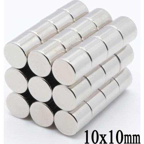 20pcs 10x10 mm neodymium magnet 10mm*10mm strong rare earth neodymium magnets 10*10 mm NdFeB permanent round magnetic 10mmx10mm