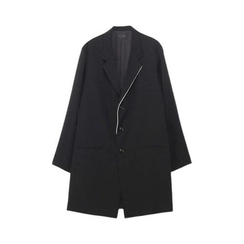 New Fashion Yamamoto style fluorescent strip piping suit medium-length jacket