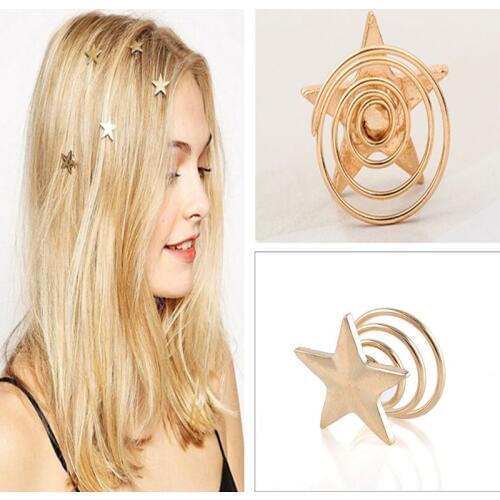 New Fashion Women Headwear Girls Hair Accessories Star Clips Hairpin Spiral Hair Claw Stick Hair Jewelry Hairpins Hairpin