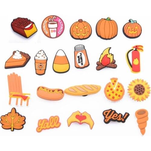 New Arrival 1 Pcs Happy Halloween Croc Shoe Charms Pumpkin Lantern Decorations Trick or Treat Accessories Halloween Party Gift