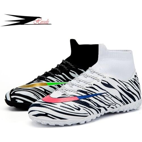 New Designs TF Soccer Boots Men Professional High Top Socks Football Shoes Indoor Futsal Football Cleats Sneakers Sport Shoe Man