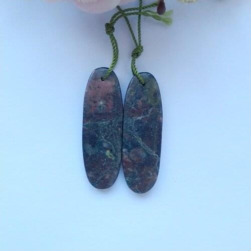 New Design Natural Dragons Blood Jasper Earring Bead,,Fashion Earring Jewelry,35x13x4mm,7.11g