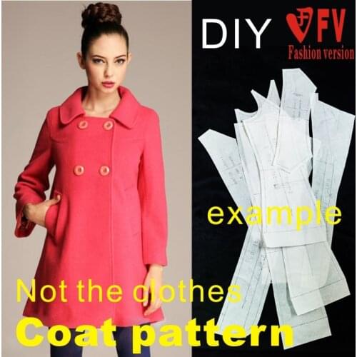 Clothing DIY Overcoat Sewing Pattern Coat Sewing Template Cutting drawing BFY-15