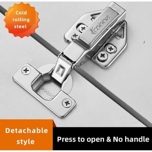 1pc Press Rebound Hinge Detachable Door Hydraulic Hinges Damping Soft Close Cabinet Gemel Furniture Cold Rolling Steel Hardware