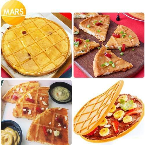 Commercial Round Savory Waffle Maker Electric 110v 220v Waffle Baker Iron Plate Filled Waffle Machine Pan Cake Maker Equipment